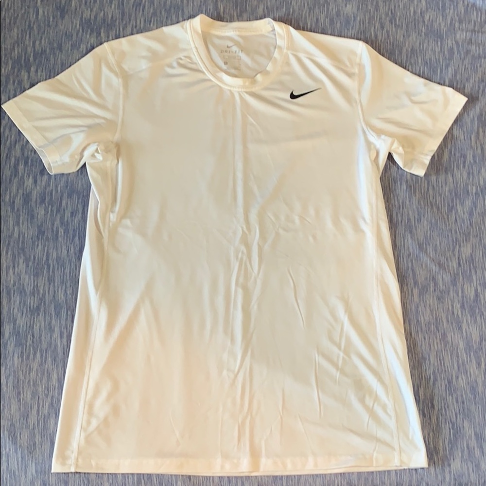 NIKE - Dri-Fit White Active Wear Gym Shirt -Medium
